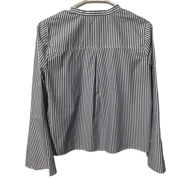 madewell Blue & White Striped Button Down Top w/Bell Sleeves - Picture 8 of 9
